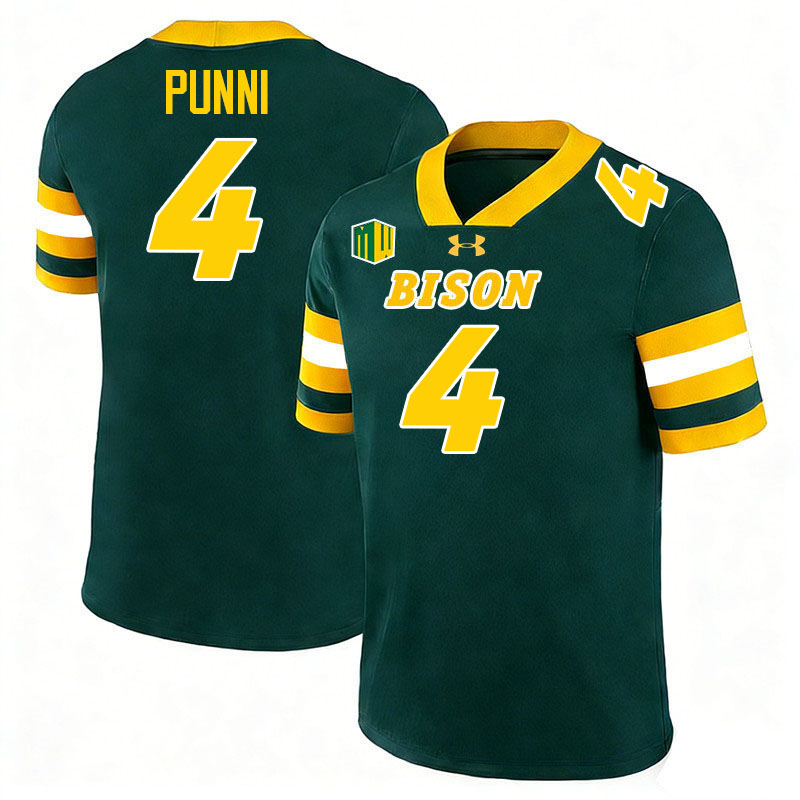North Dakota State Bison #4 Nyeoti Punni College Football Jerseys,Uniforms-Green
